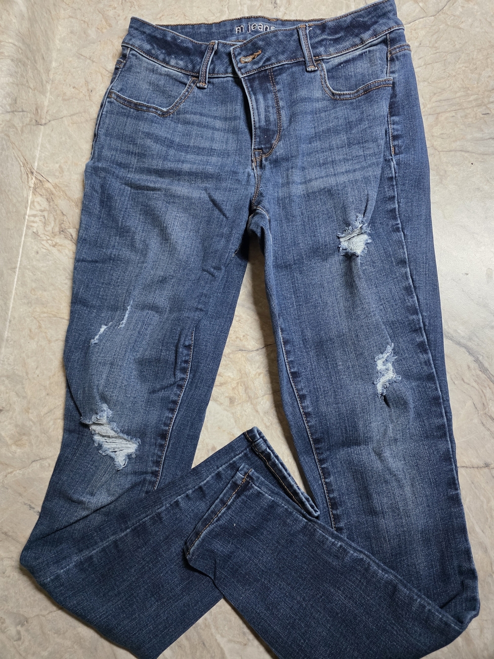 Lee Women’s Distressed Dark Blue Skinny Jeans